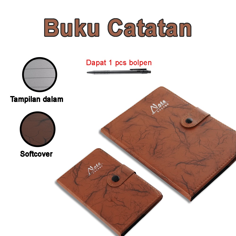 

Notebook Kulit Marmer + Bolpen – Buku Catatan A5 / A6 Softcover Elegan dengan KancingPA-0210