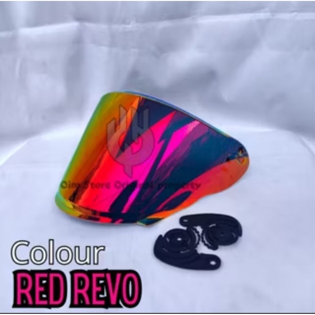 Kaca helm NHK r6 iridium red revo iridium gree revo irdium blue revo Gratis rachet ( merek three mae