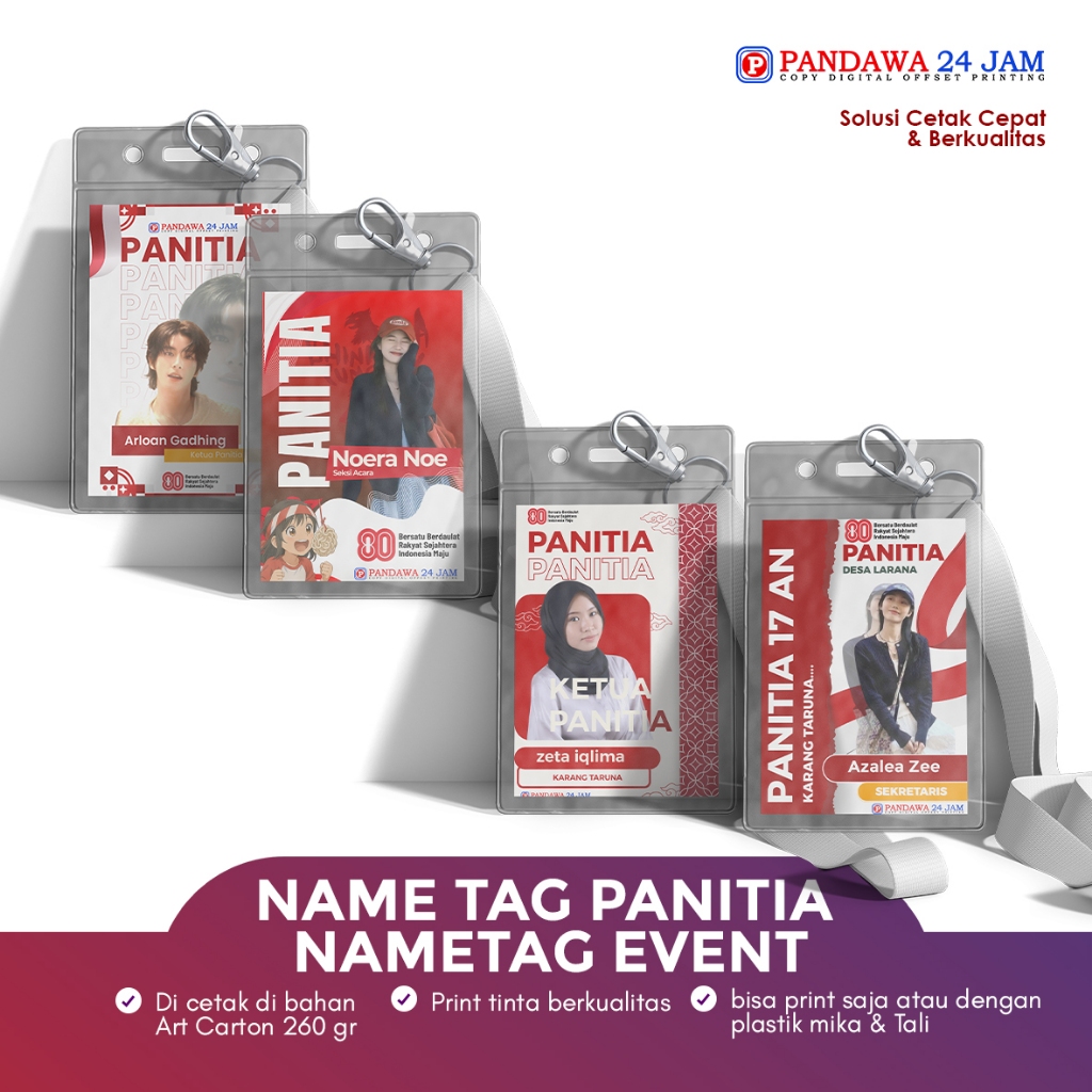 

Cetak Name Tag Event || Name Tag Panitia || Nametag 17an
