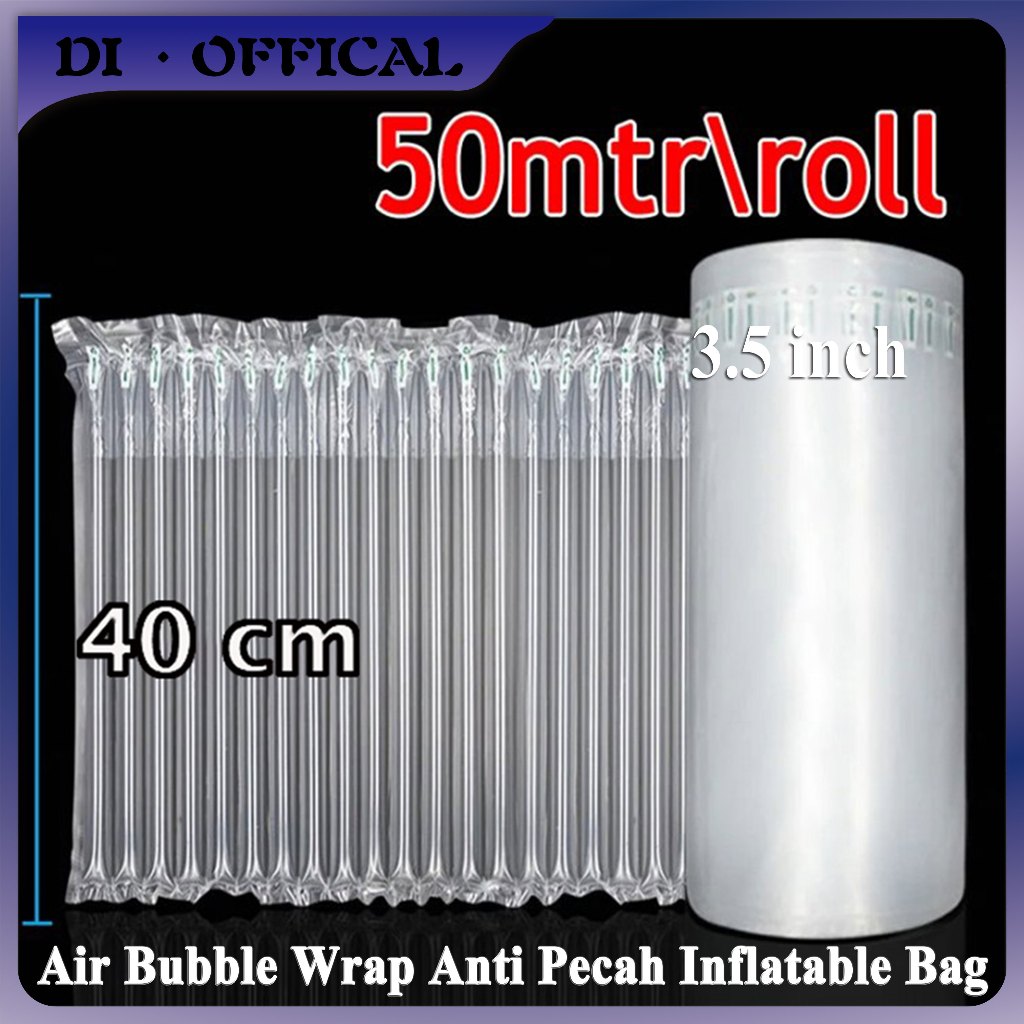 

50Mx40CM Air Bubble Wrap Anti Pecah Inflatable Bag Plastik Air Bag Roll Cushion Packing Bubble Wrap Extra Bubble Packing Air Bag Cushion