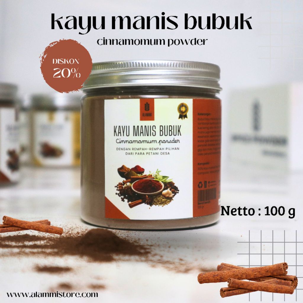 

Bubuk Kayu Manis cinnamon Powder 100 gr Tanpa Pengawet Tanpa Campuran Tanpa Msg Rempah - Rempah Spice Powder Untuk Bumbu Masakan