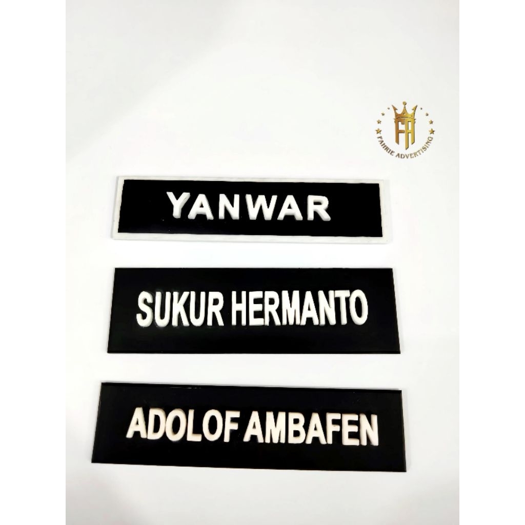 

Papan Nama/Nametag Text Timbul 3D PNS, PDH, DLL
