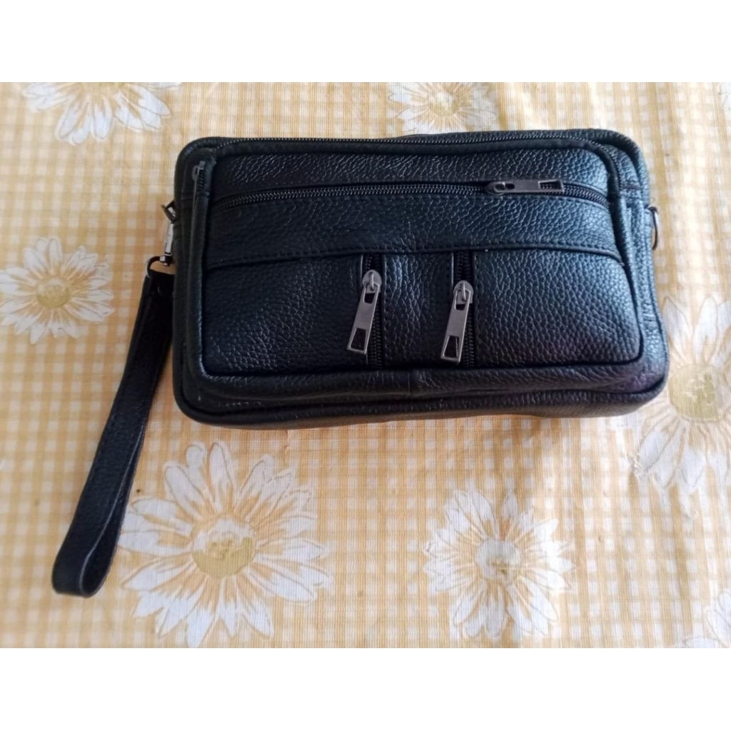 Hand bag pria Cluth kulit asli