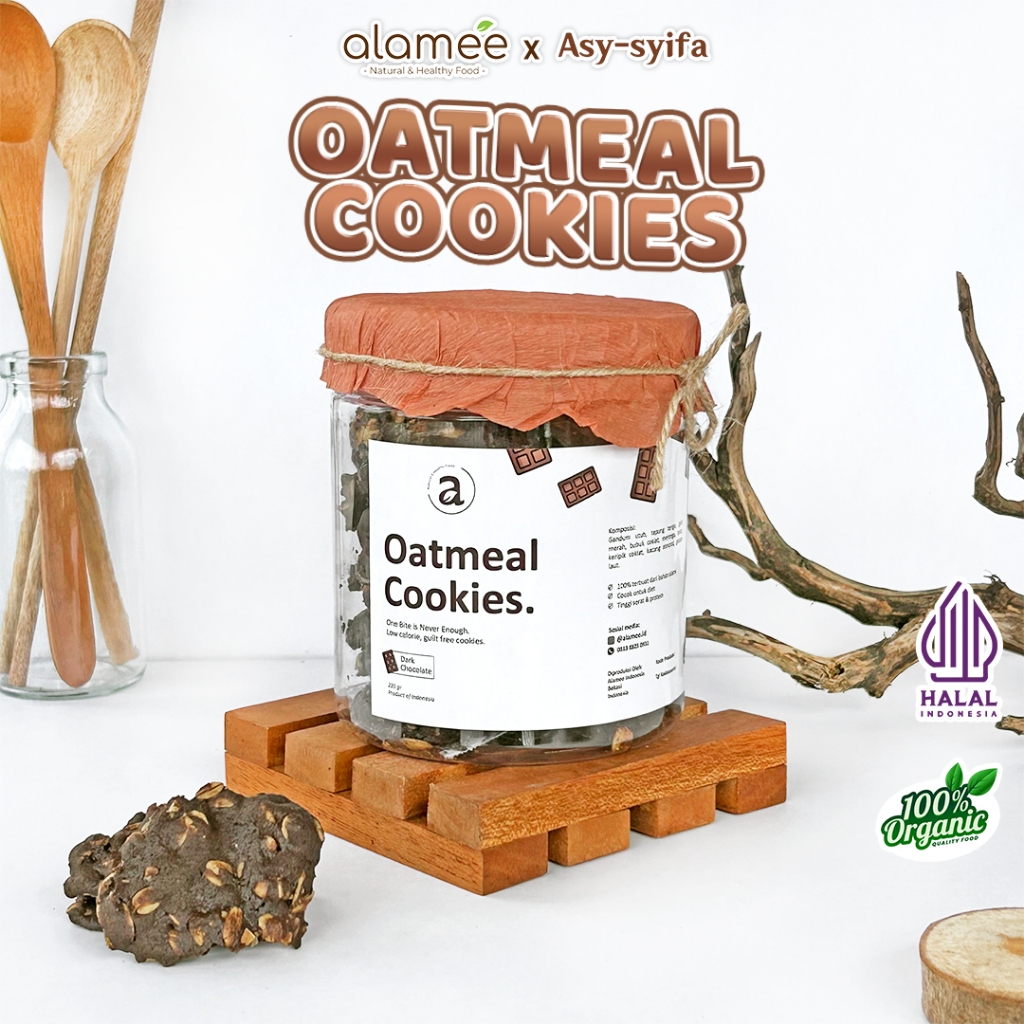 

ALAMEE Oatmeal Cookies Dark Coklat Oat Snack Kue Kukis Sehat Makanan Anak Bayi Balita Premium