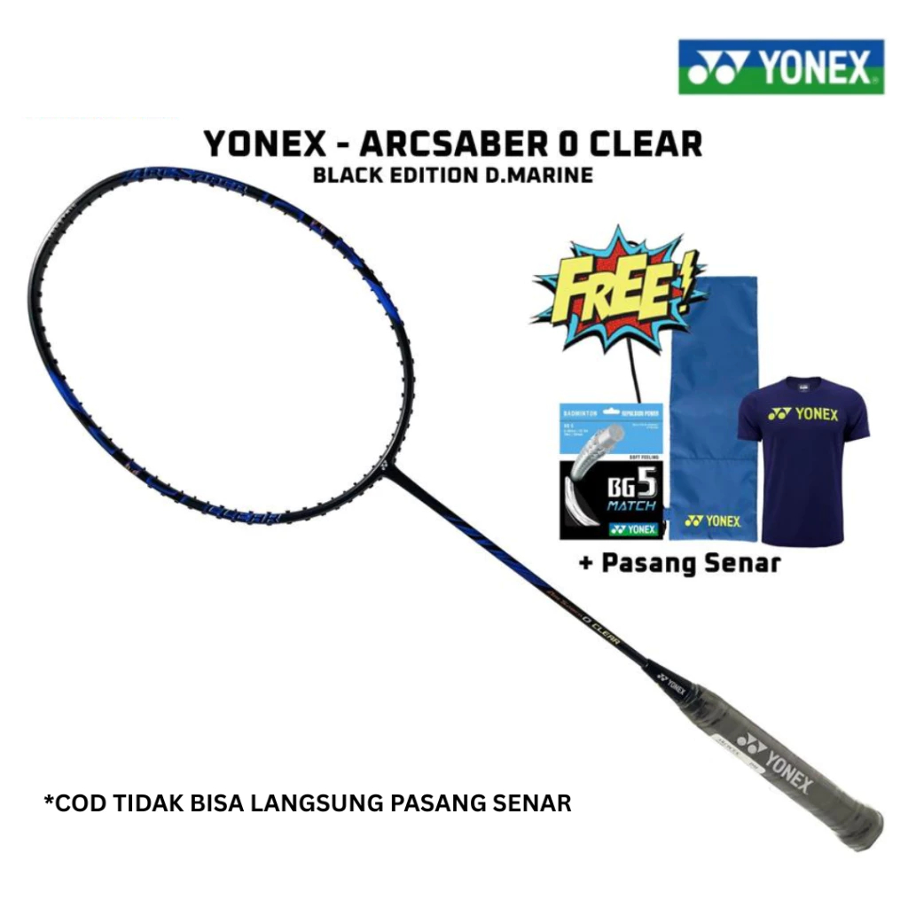 Raket Badminton Yonex Arcsaber 0 Clear Black Edition D.Marine