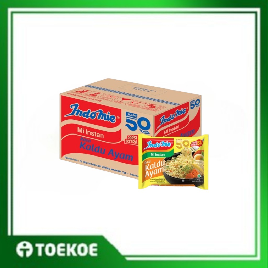 

TOEKOE Indomie Rasa Kaldu Ayam 1 Dus (isi 40pcs) / Mie Instan
