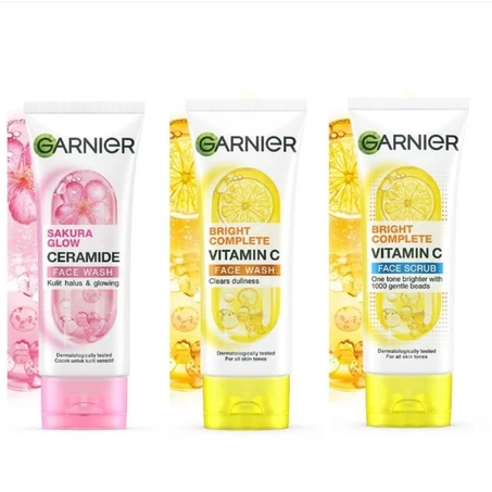 Garnier Bright Complete Brightening Foam | Scrub | Sabun Cuci Muka