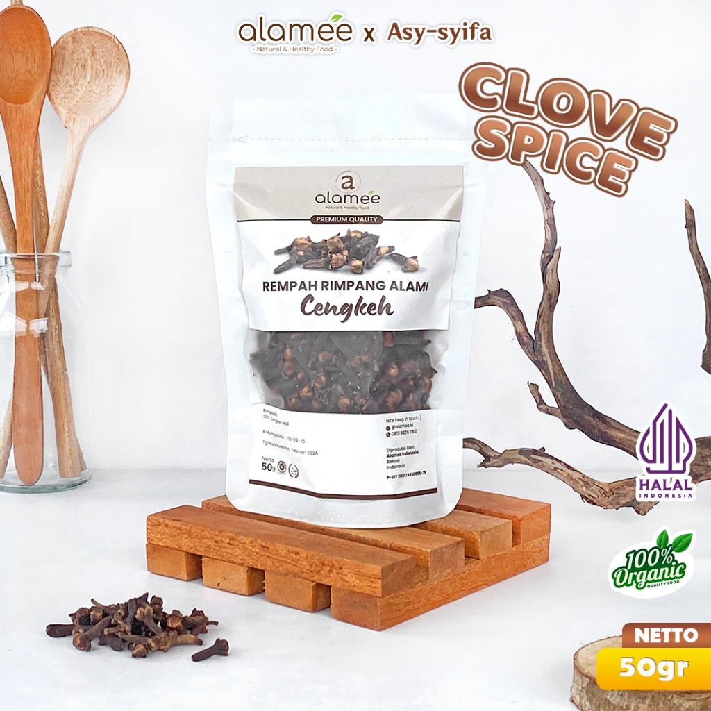 

ALAMEE Cengkeh Rempah Kering Organik Cloves Rimpang Organik Alami Bumbu Seasoning Masakan Masak 50g