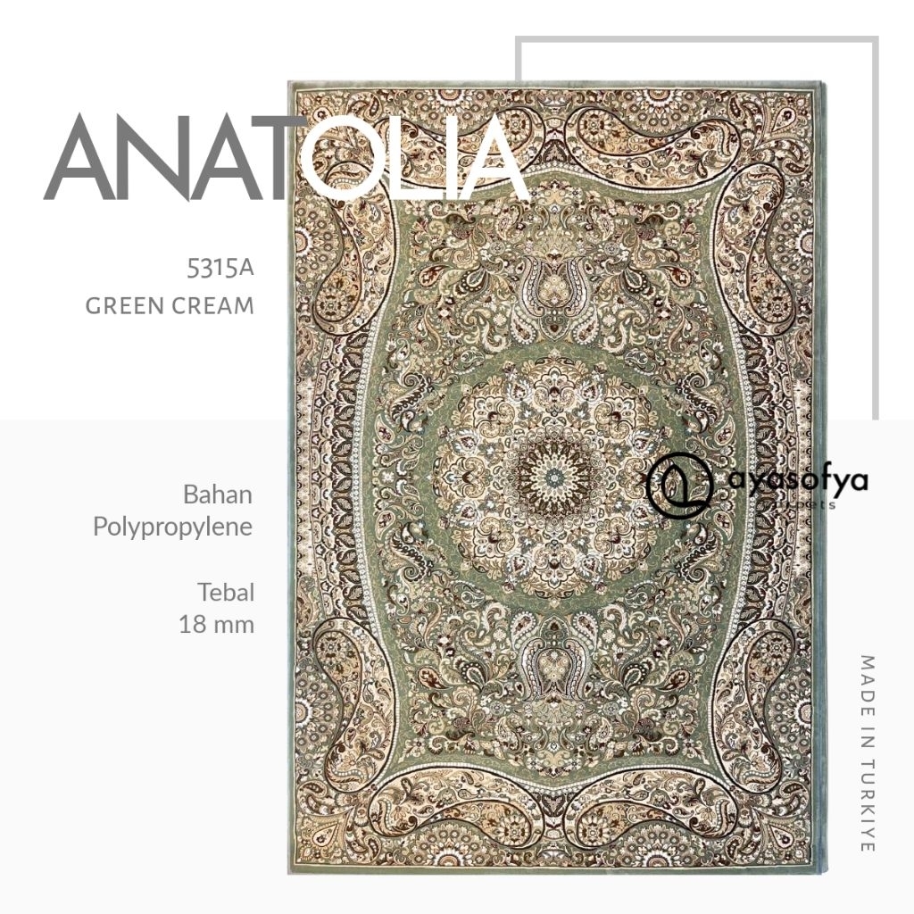 Karpet Klasik Turki 250x350 cm Tebal 18mm Anatolia Permadani Mewah Ruang Tamu Besar