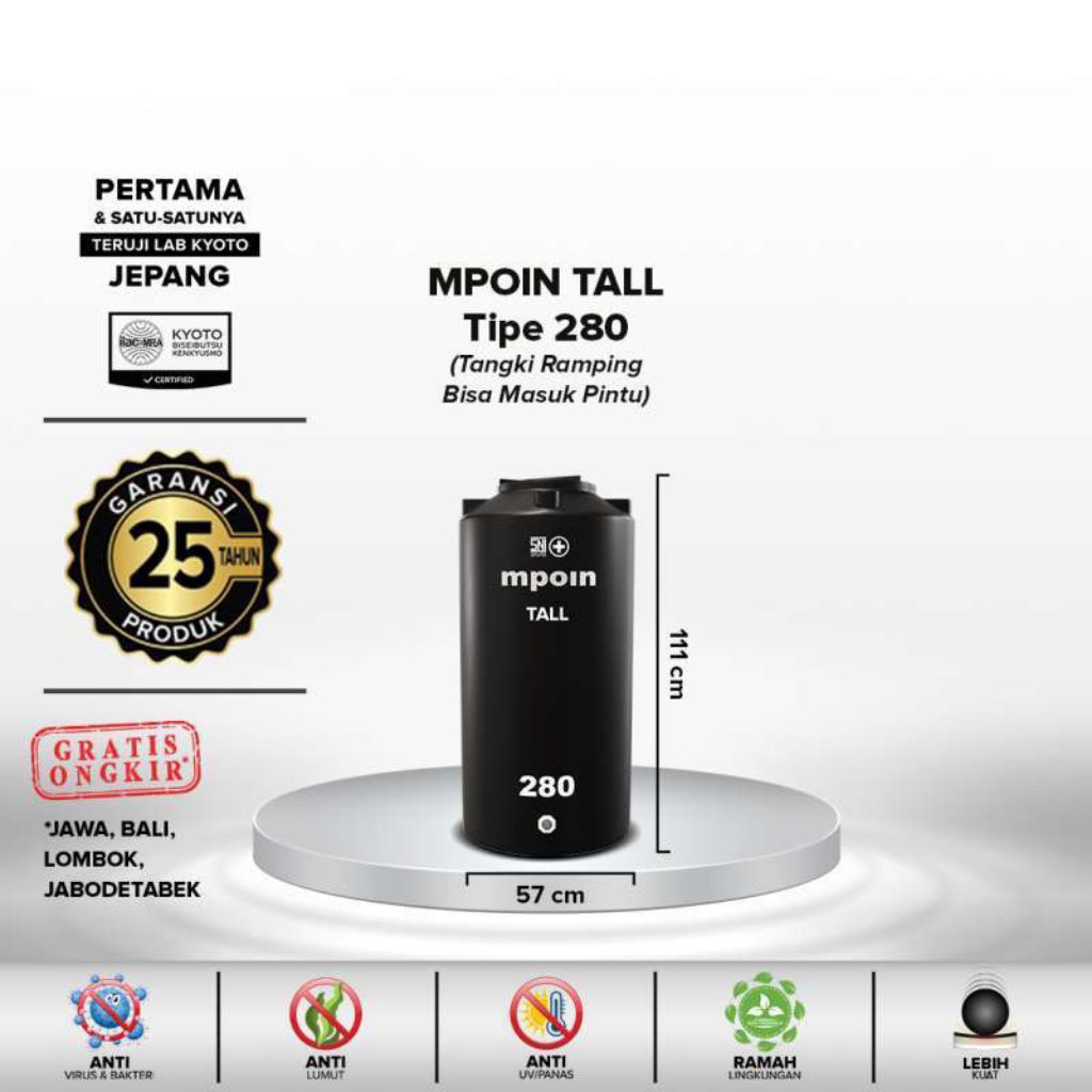 Toren Air / Tangki / Tandon Mpoin Plus 280 Tall