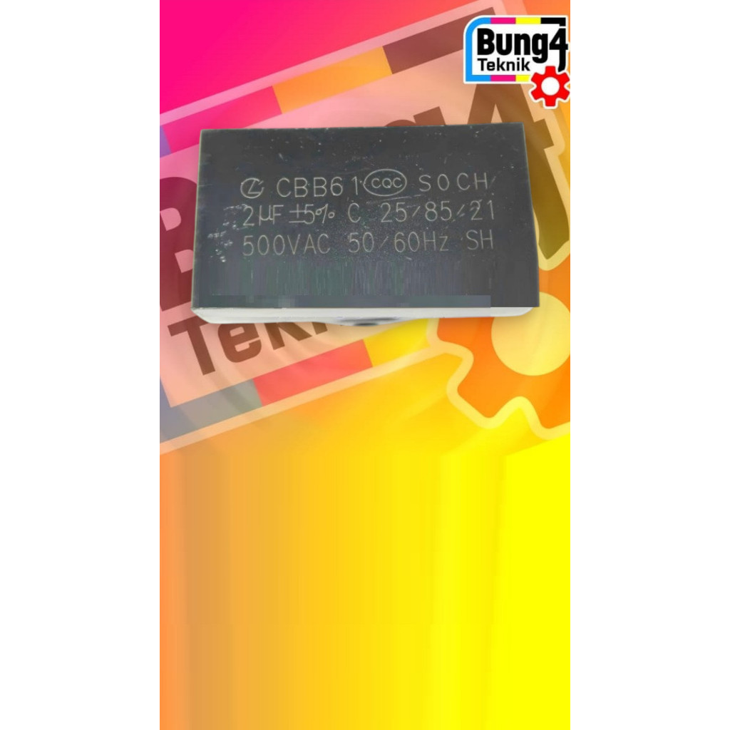 Kapasitor 2uF 500V Kaki  [CBB61]HITAM