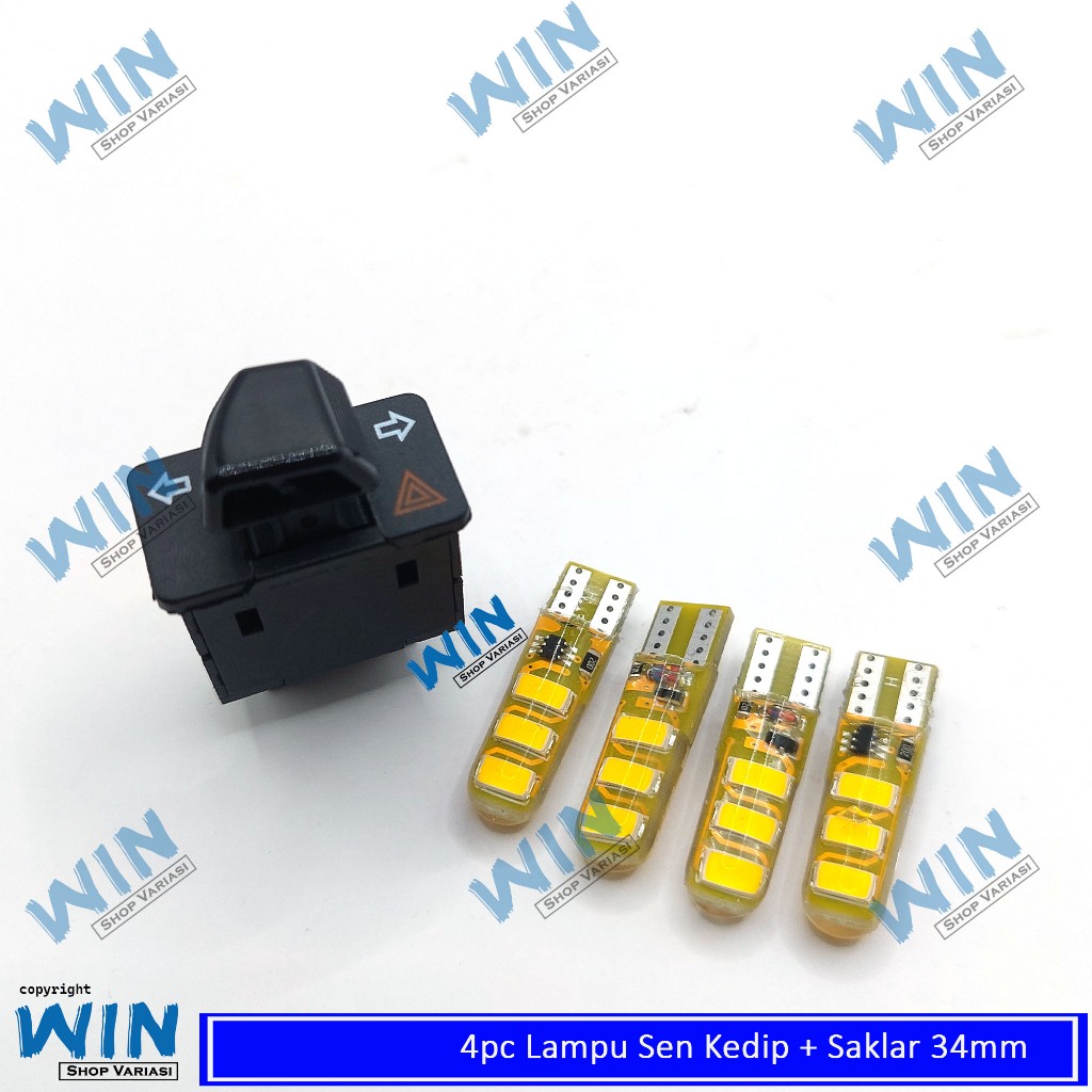 SAKLAR HAZARD SEN + 4pc LAMPU SEIN  MOTOR SCOOPY KARBU BEAT FI 2013 VARIO TECNO 110 VARIO 125 BOHLAM