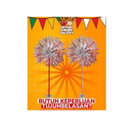 kembang kelapa kertas hologram hiasan 17 Agustus Hari Kemerdekaan RI / bunga manggar merah putih