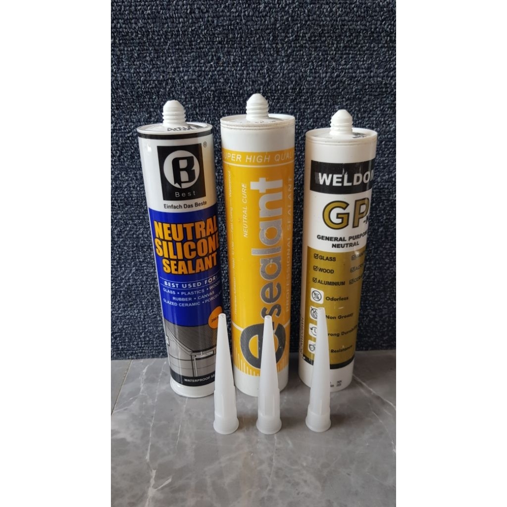 Sealant Netral Silicon Kaca Netral Hitam Putih Transparan