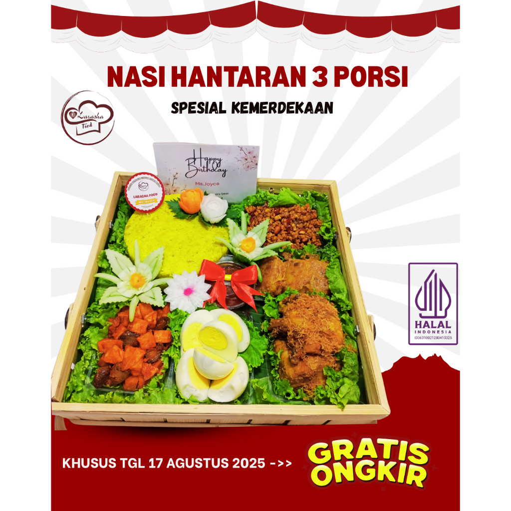 

Jual Nasi Kuning/Tumpeng Hantaran Ayam Goreng/Nasi Hantaran Tangsel/Tumpeng Depok/Hantaran 3 Porsi
