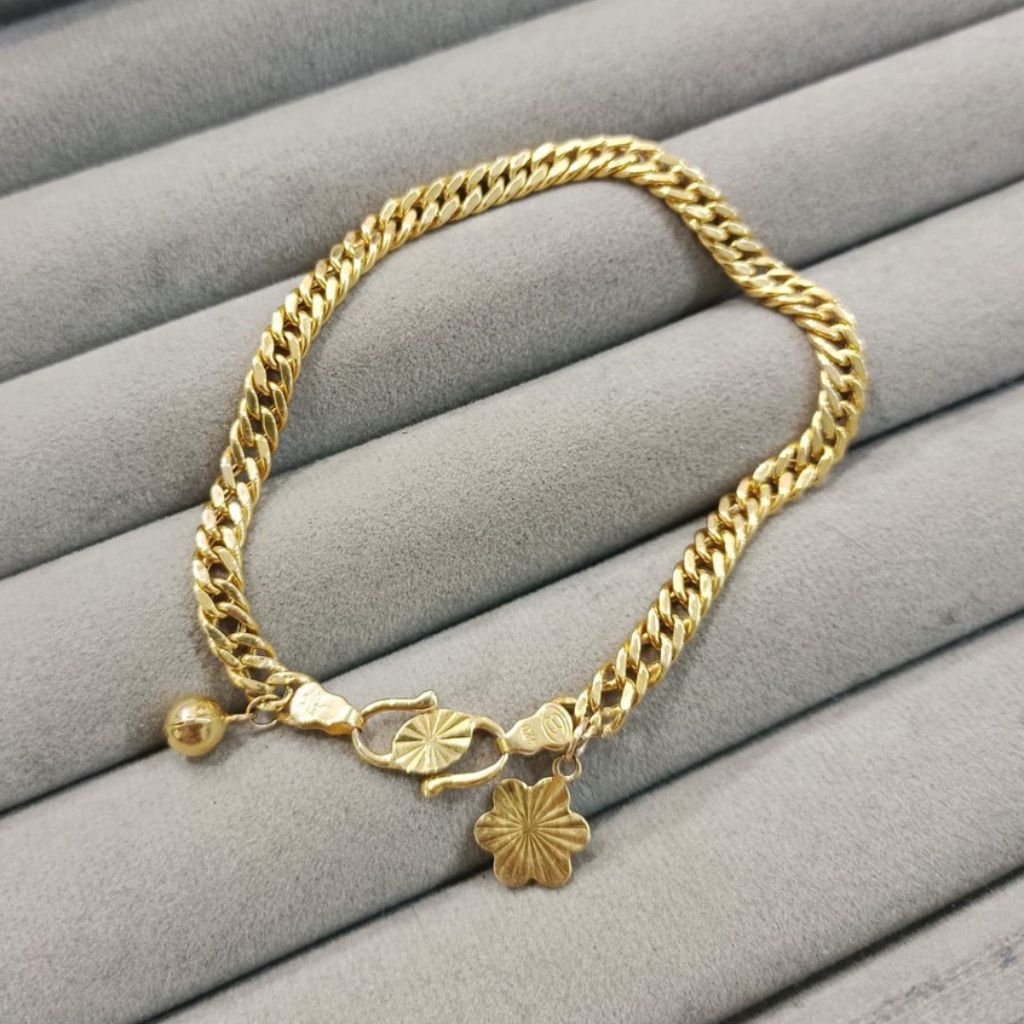 gelang emas murni 700(16k) model rantai berat 1-5 gram