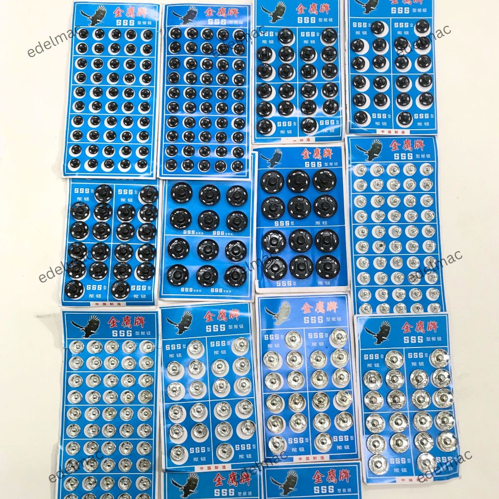 Kancing cetet Jepret Per Lembar Button Snap Stainless Steel Baju Kemeja Dress Jaket