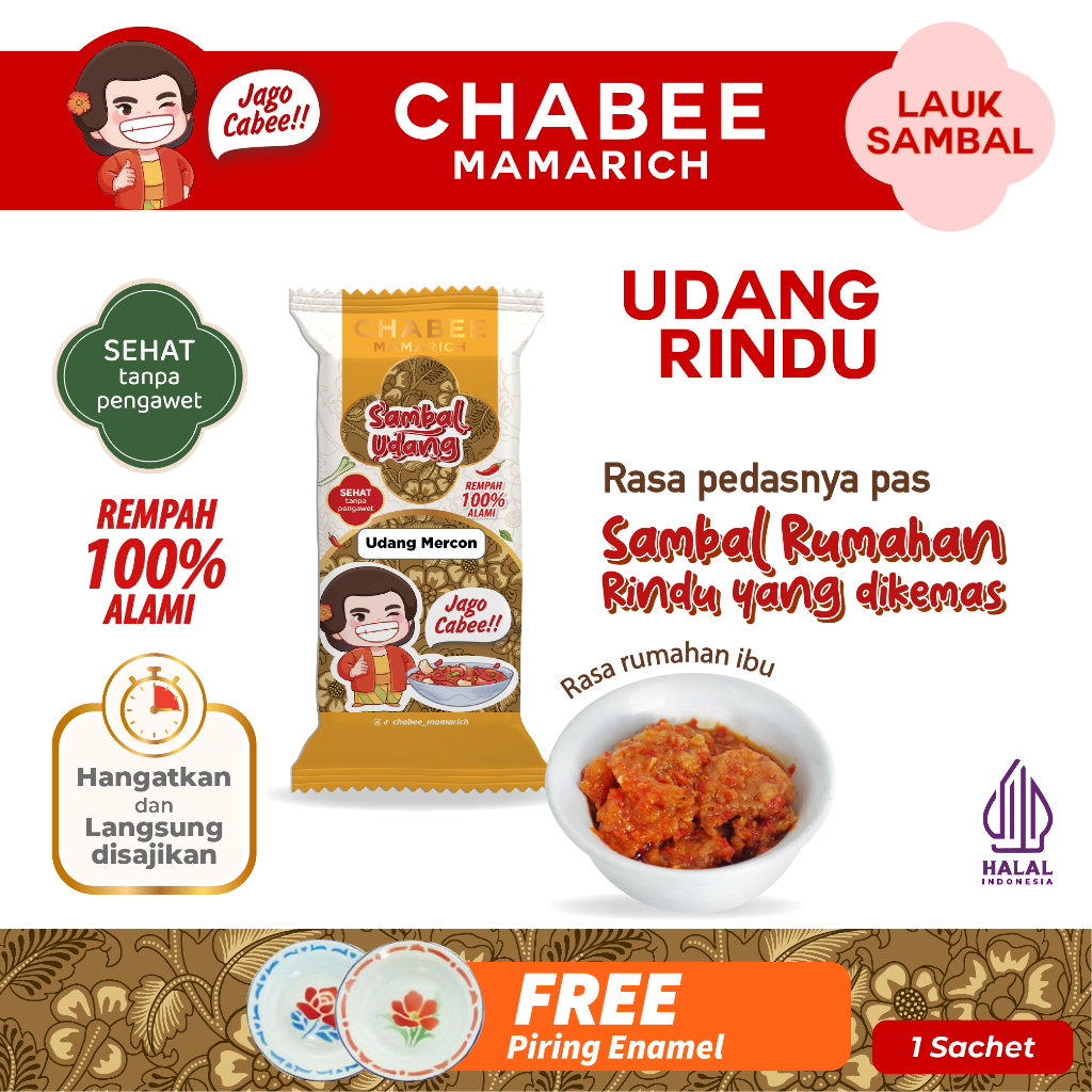 

Chabee Sambal Udang Rindu / Sambal Rumahan Kemasan Praktis Anak Kos & Travelling – Sehat Tanpa Pengawet | Lauk Sambel Cabe Pedas