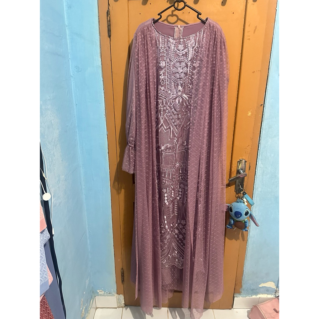 Gamis Baju Lebaran Dusty Lilac preloved