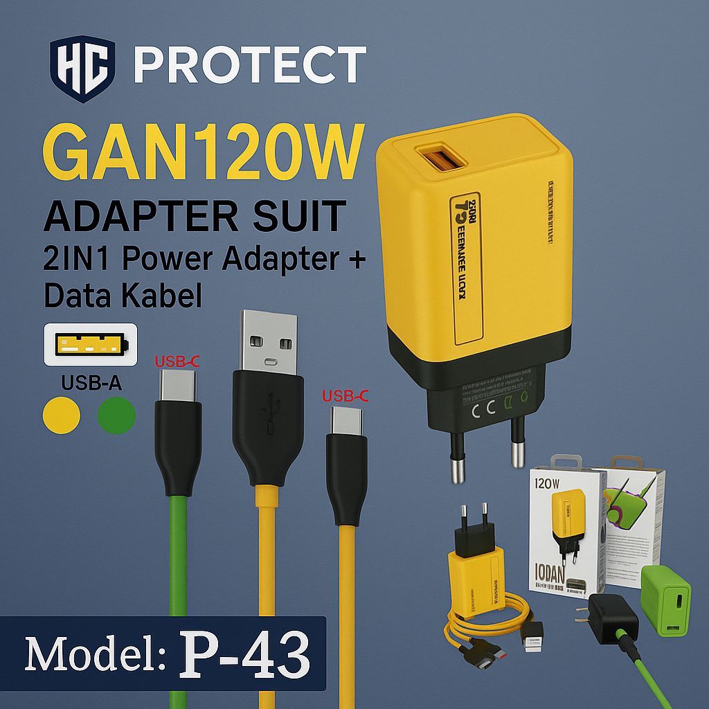 Charger Set Gan P-43 Type -C micro 120W