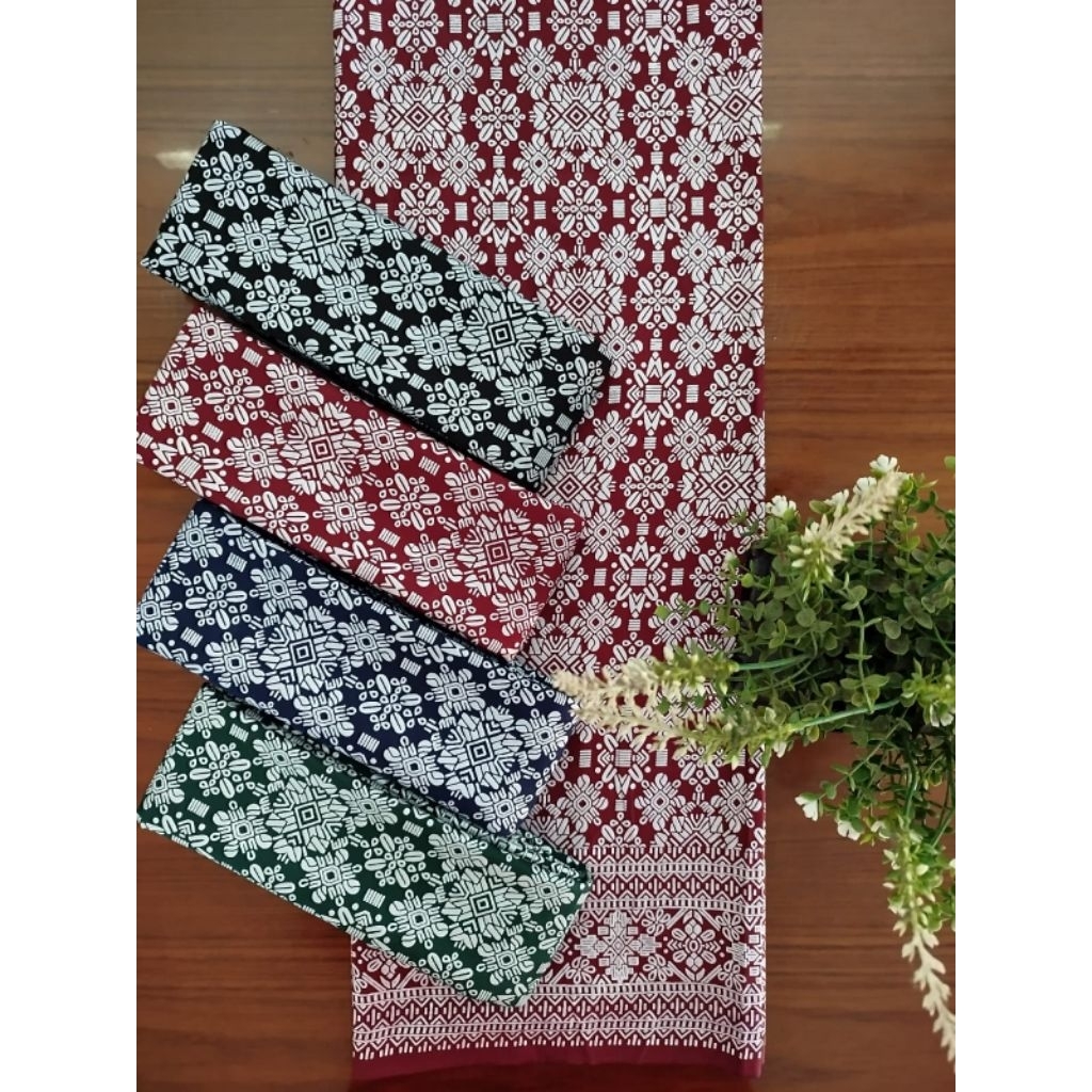 KAIN BATIK PRADA SILVER PERAK MOTIF  SONGKET PALEMBANG KAIN BATIK TRADISIONAL