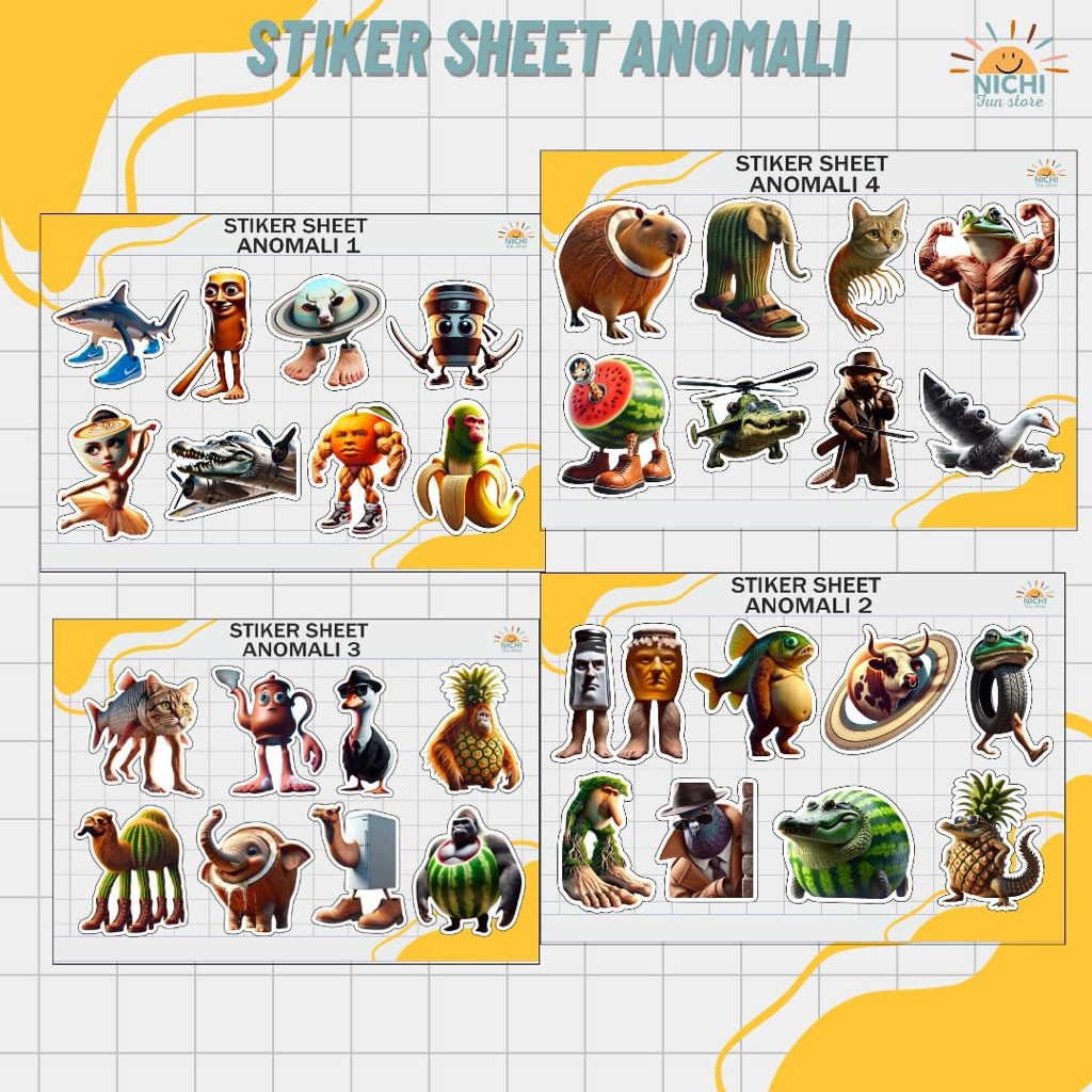 

STIKER SHEET ANOMALI VIRAL / STICKER HP, LAPTOP, BUKU