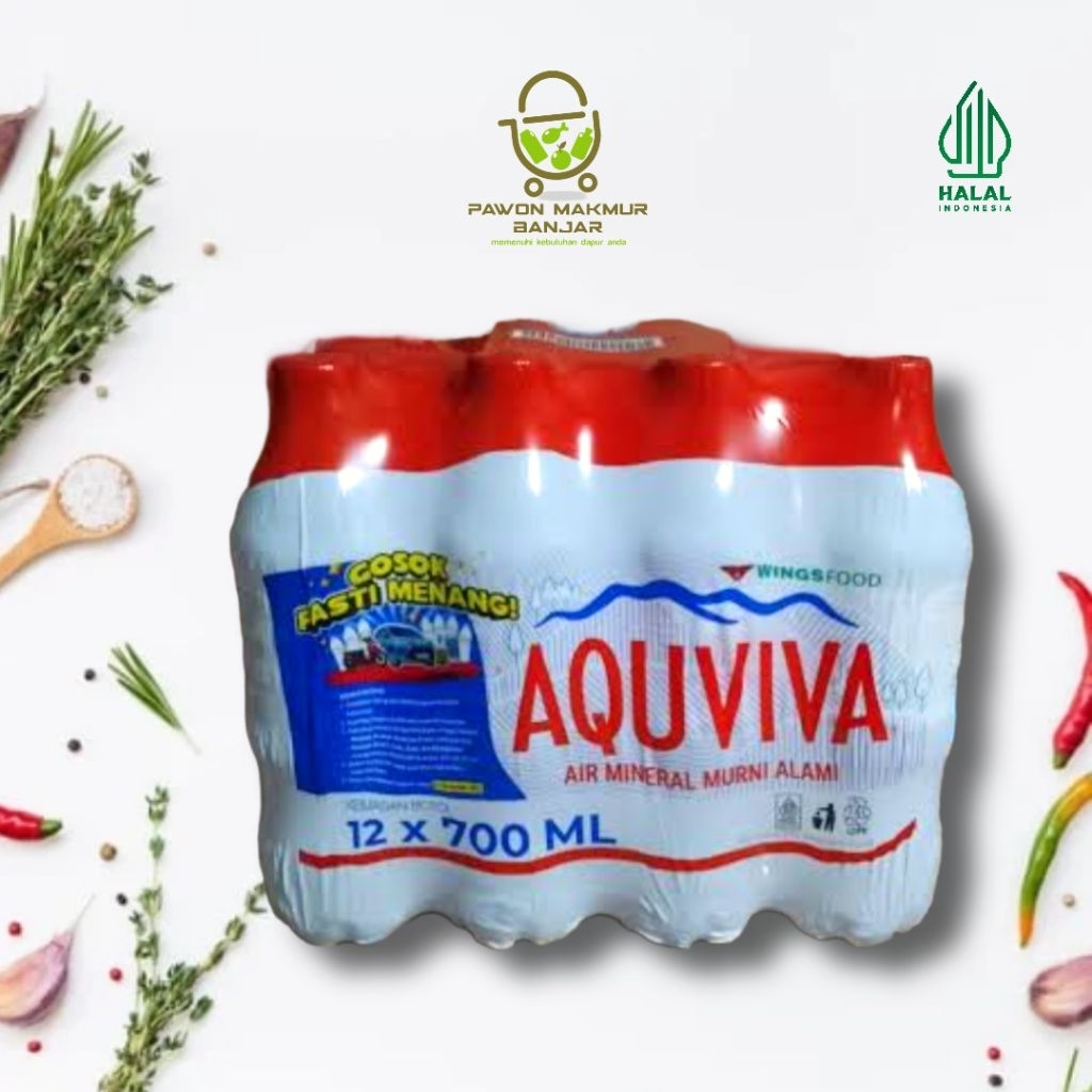 

AIR MINERAL AQUVIVA KEMASAN BOTOL 700 ML ISI 12 BOTOL