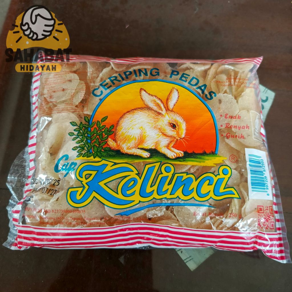 

Kerupuk Ceriping pedas cap kelinci / kerupuk singkong pedas (250g)
