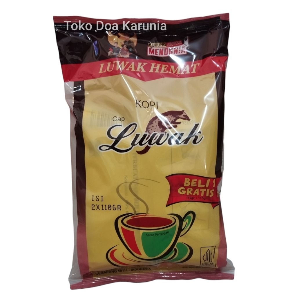 

Kopi Luwak isi 2x110gr Kemasan Baru Beli 1 (110gr) gratis 1 (110gr)