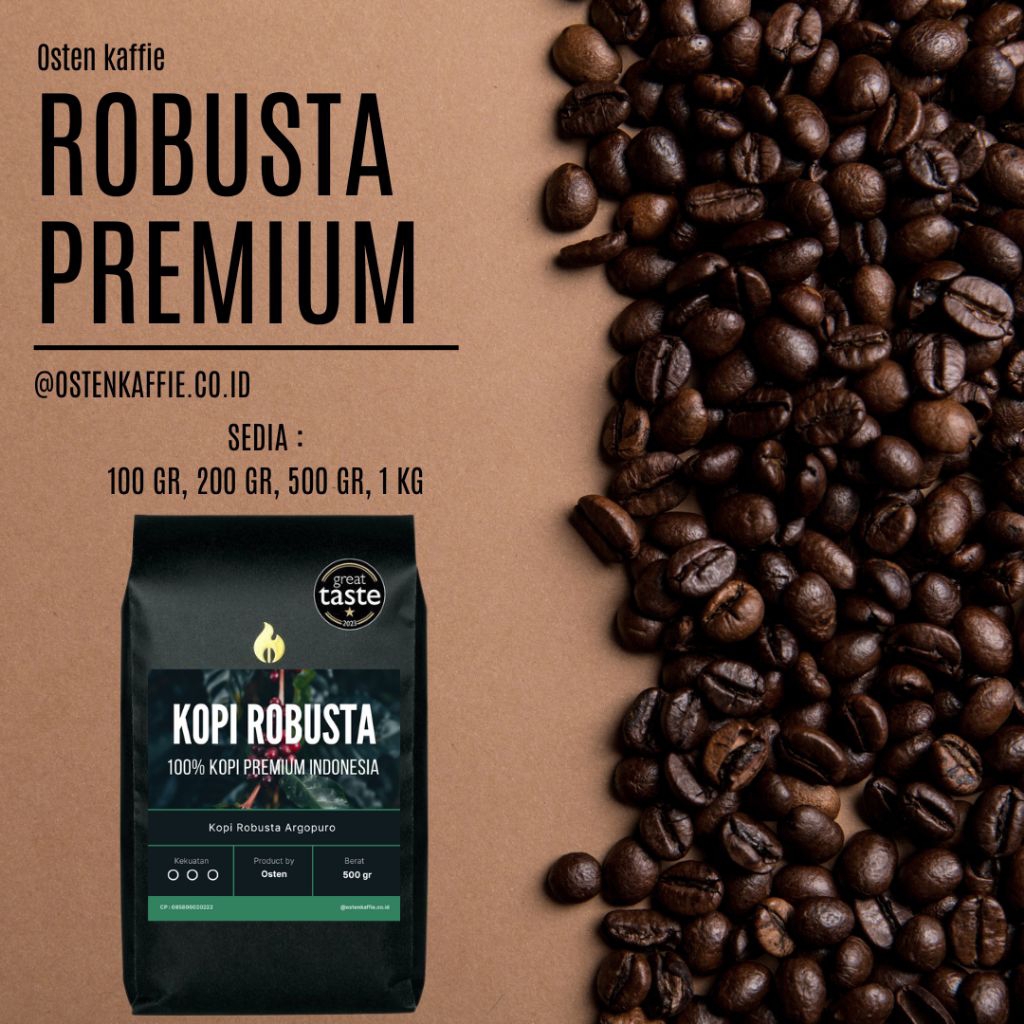 

Kopi Bubuk Robusta Premium Tanpa Campuran 500 gr Kopi Biji Sangrai