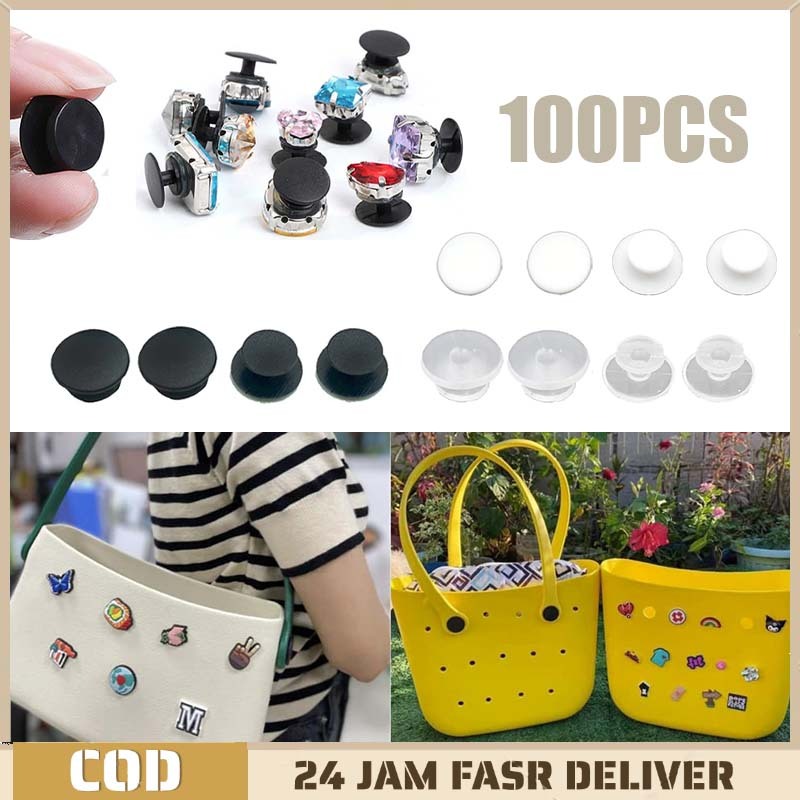 100 pcs Jibbitz Crocs - Hiasan Sepatu Kodok - Per Sepasang - Kancing Jepret Warna-Warni - Cocok untu