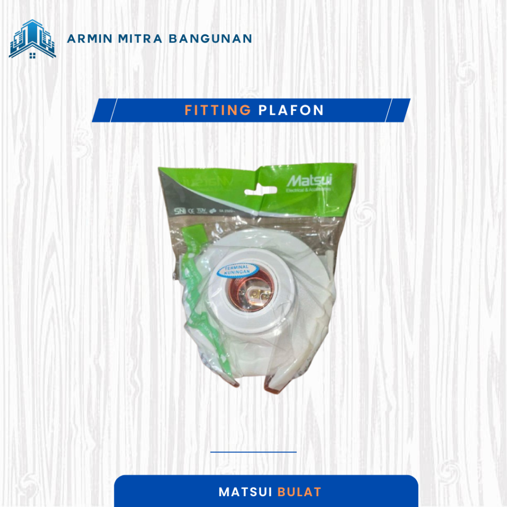 FITTING PLAFON BULAT MATSUI E27 DUDUKAN LAMPU GANTUNG FITING LAMPU RUMAH SNI KUAT