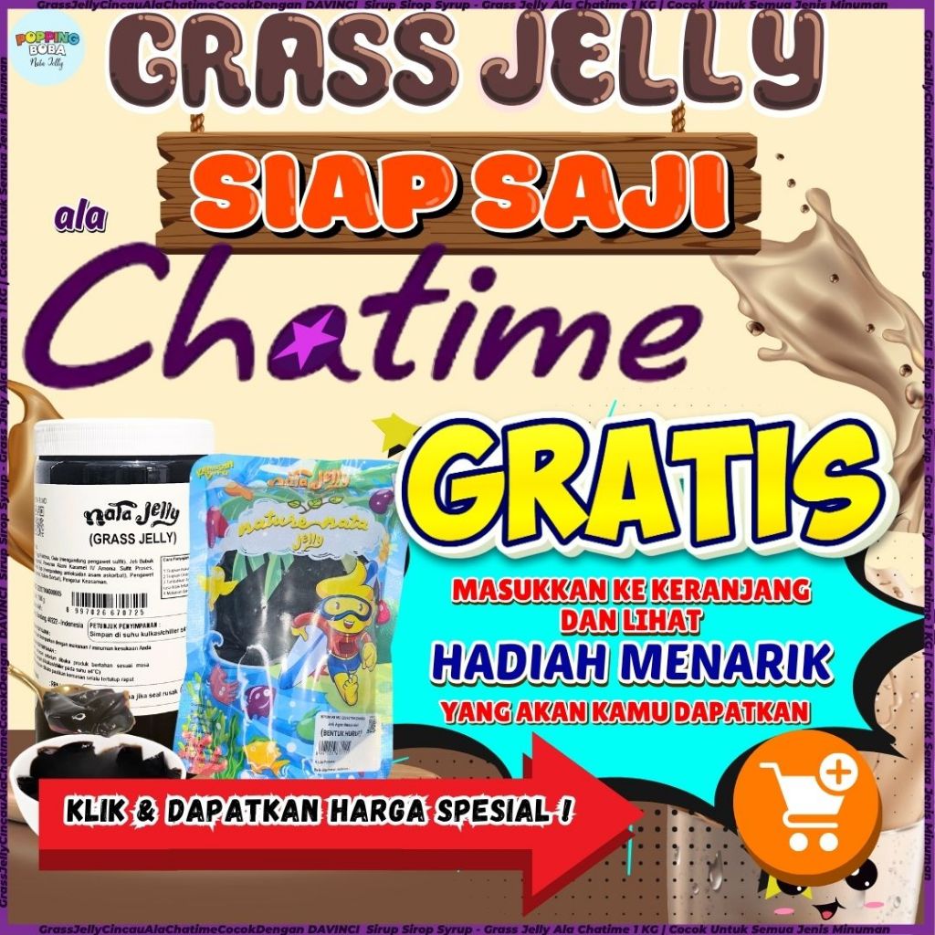 

GrassJellyCincauAlaChatimeCocokDengan DAVINCI Sirup Sirop Syrup - Grass Jelly Ala Chatime 1 KG | Cocok Untuk Semua Jenis Minuman