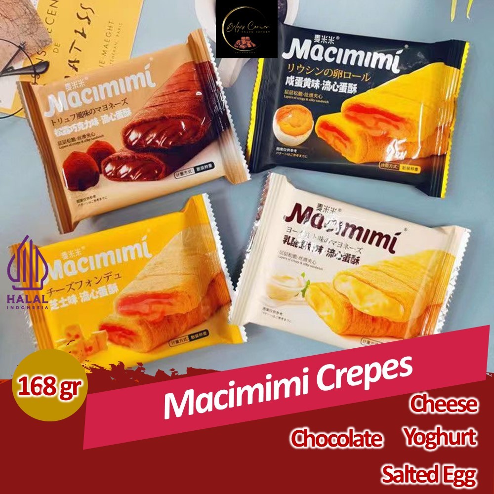 

Macimimi Crepes - Ada Rasa Coklat, Rasa Salted Egg,Rasa Yogurt,Rasa Cheese