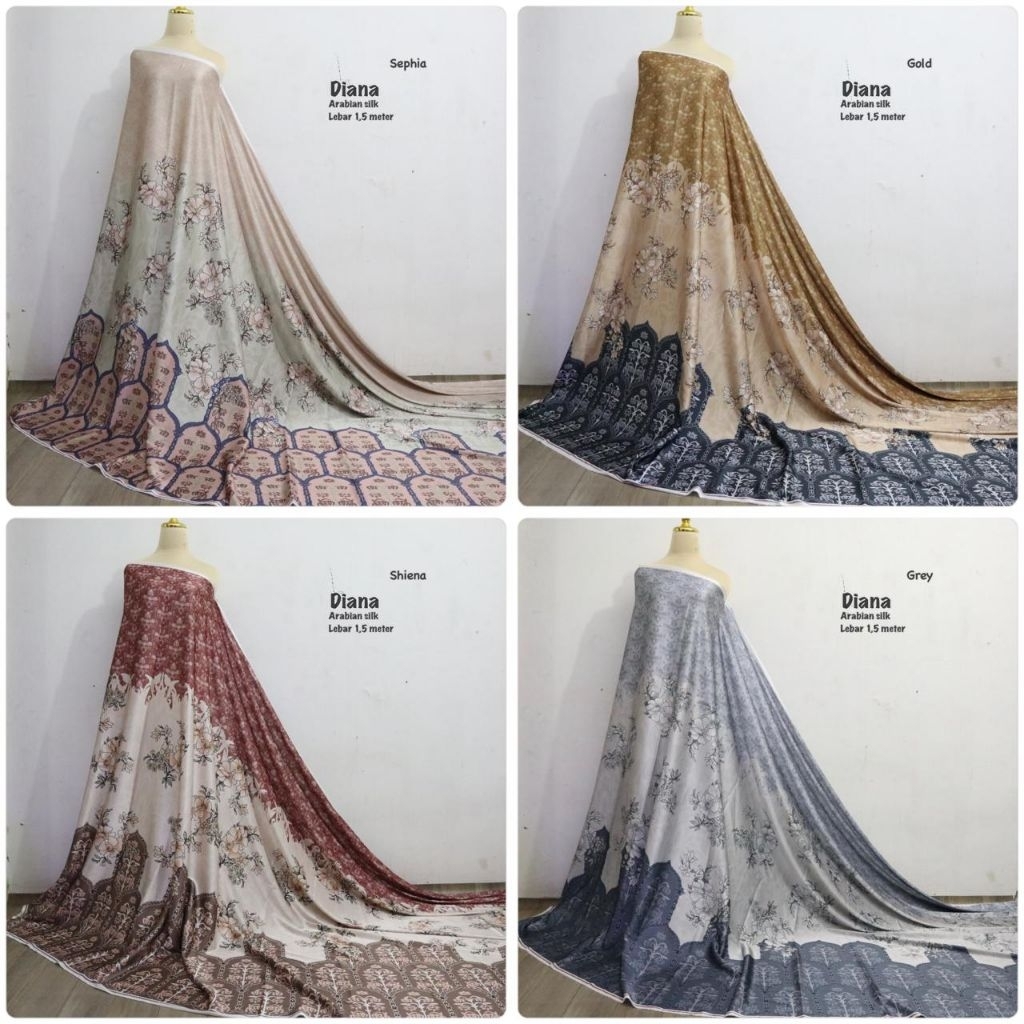 KAIN DIANA/KAIN ARABIAN SILK/KAIN SILK PREMIUM/BAJU COUPLE/KAIN SERAGAMAN/KAIN MOTIF TERBARU