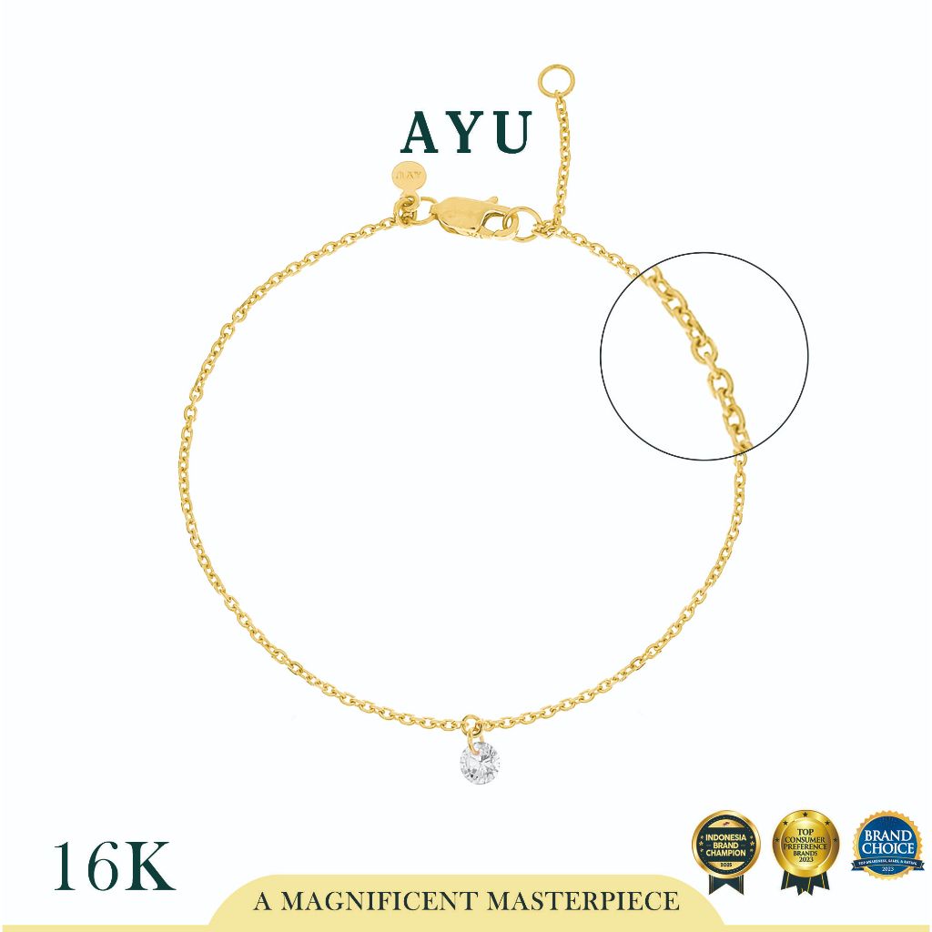 AYU Gelang Emas Korea - Candy Pop Chain Bracelet 16k Yellow Gold