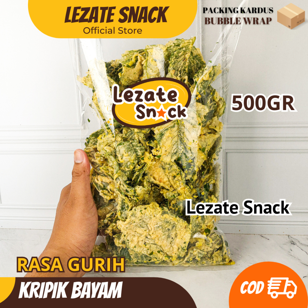 

Kripik Bayam 500gr Gurih Enak Renyah Kiloan Murah / Keripik Bayam Kiloan/ Kripik Bayam Crispy SEDAP SNACK