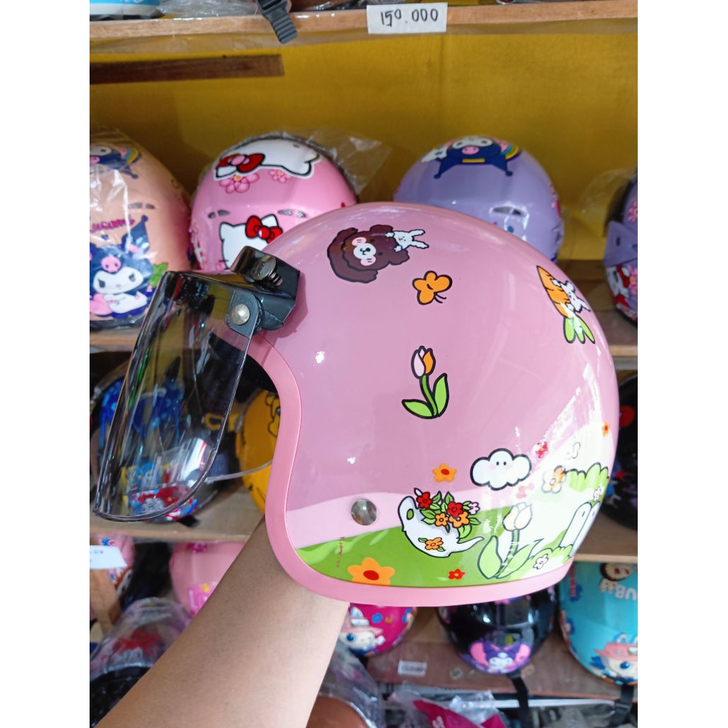 Helm bogo anak bip plast motif