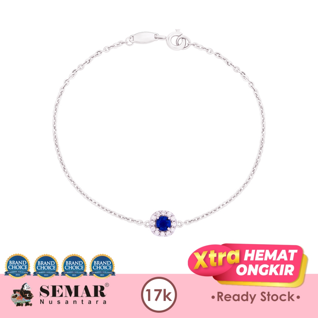Gelang Emas Galina Royal Blue White Gold 17K Semar Nusantara
