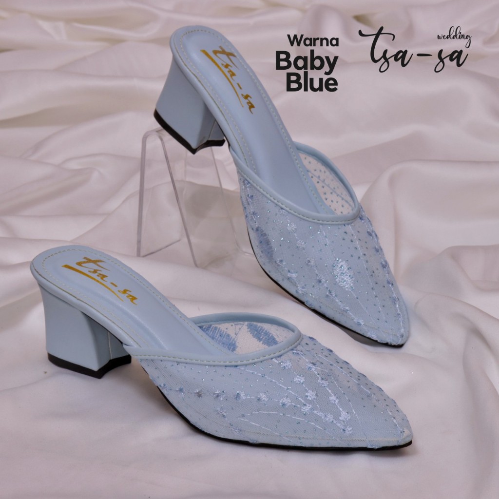 Sepatu Sandal Mules Pesta Wanita Hak Tahu 5 cm / Sepatu Pesta Wanita Jumbo 42- 45