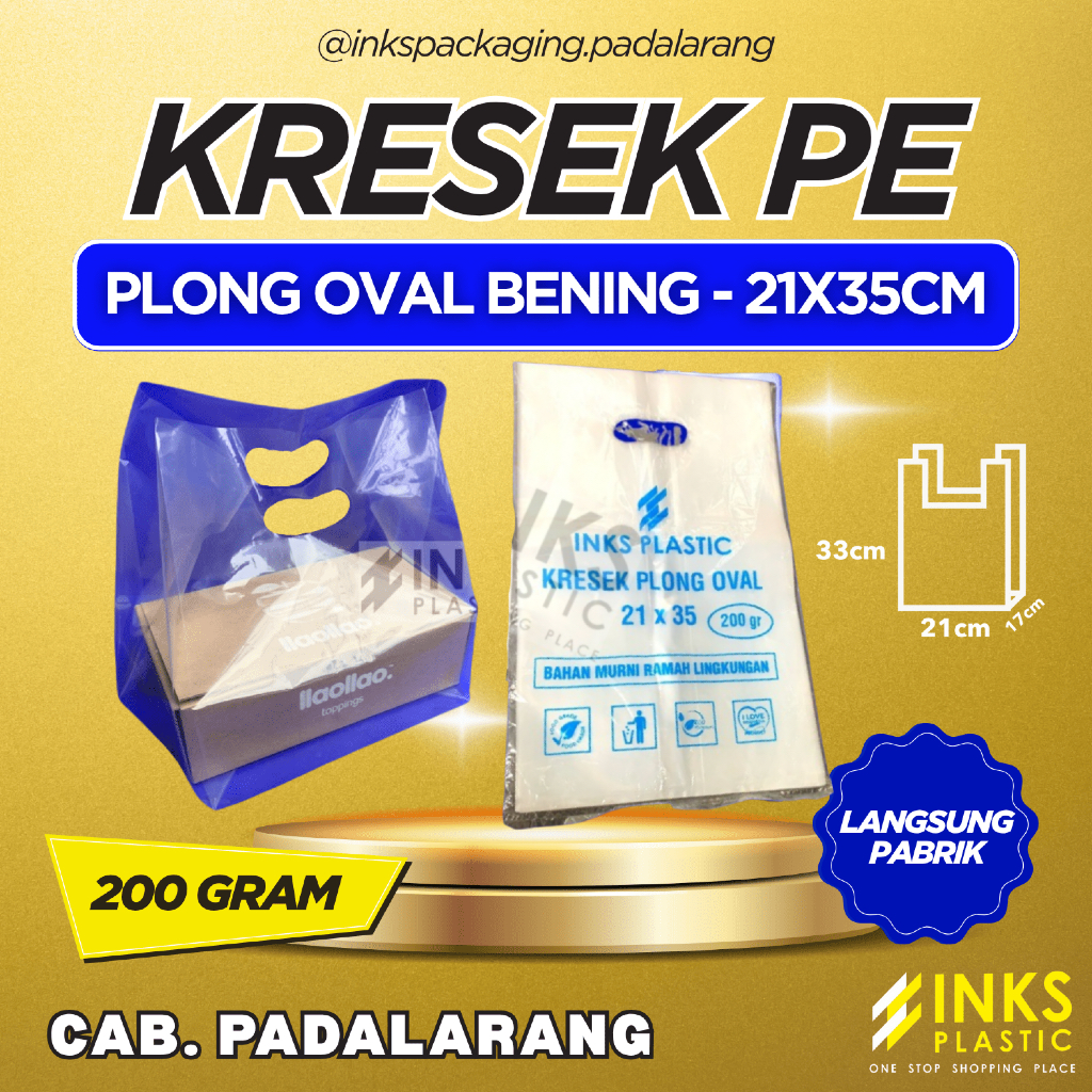 KRESEK PE PLONG OVAL BENING 21 X 35 CM