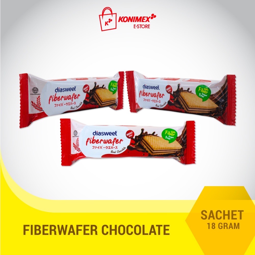 

[WAFER TANPA GULA] DIASWEET FIBERWAFER CHOCOLATE 18GR SACHET / WAFER DIA SWEET