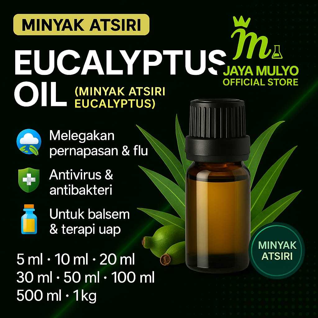 Minyak Kayu Putih / Eucalyptus Oil Murni 1 Liter | Flu, Pijat & Aromaterapi