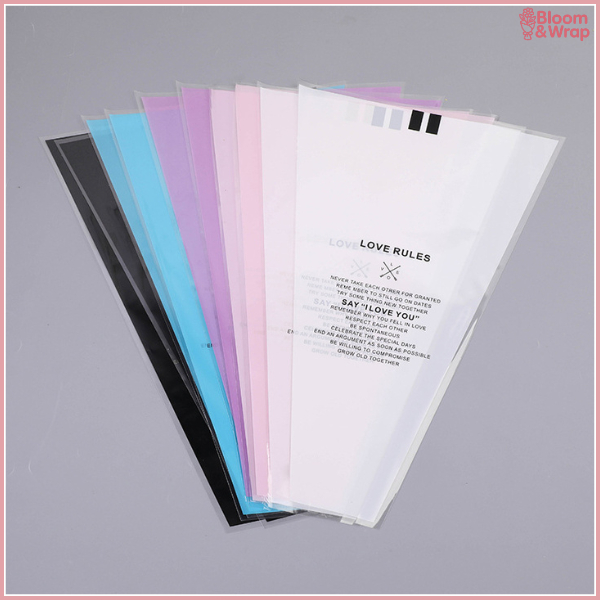 

PACK 50 Plastik Bunga Mawar Tangkai Per Satuan / Plastik OPP Buket Florist SF03