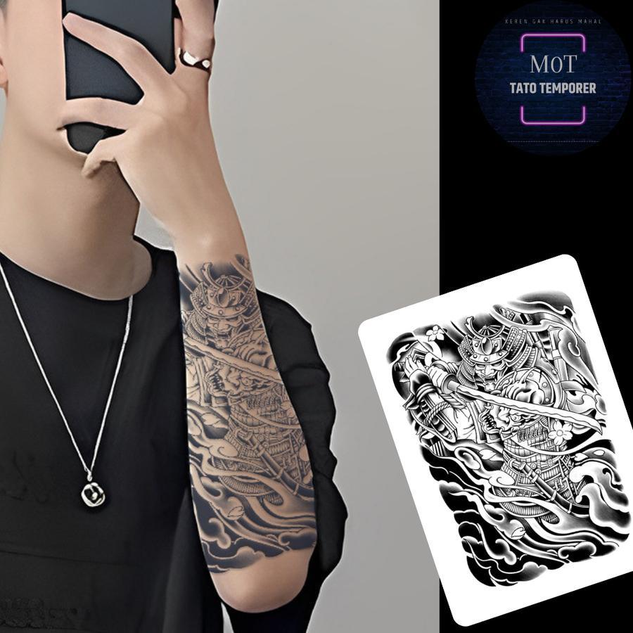 Tatto Temporary Premium HC-482 Fruit Ink Tato Temporary Dada Lengan Tangan Motif Samurai Jepang / Ke