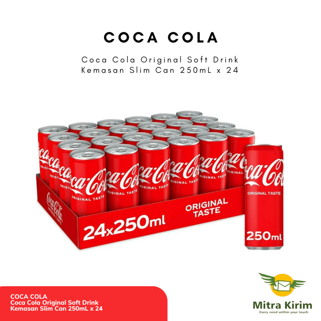 

Coca-Cola Original Soft Drink Kemasan Slim Can 250mL x 24