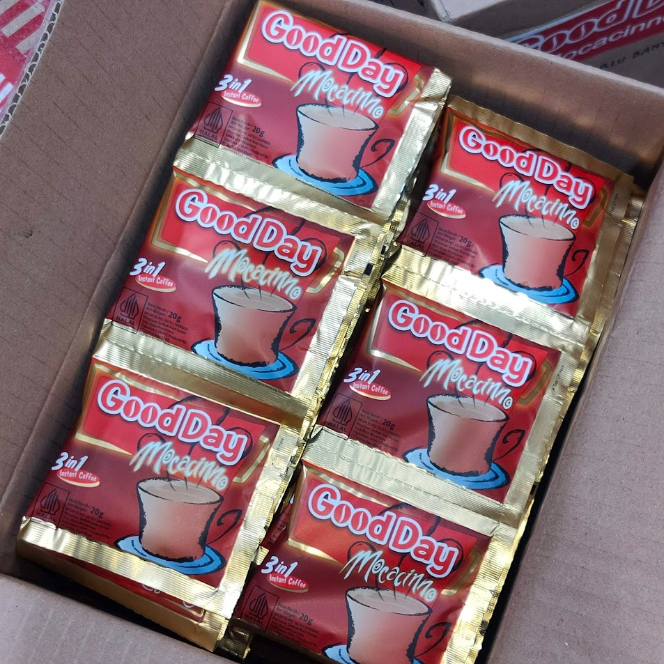 

Good Day Mocacinno Original Vanilla Latte Carrebian Nut Coolin [1dus isi 120sachet] Minuman Serbuk Kopi Instan