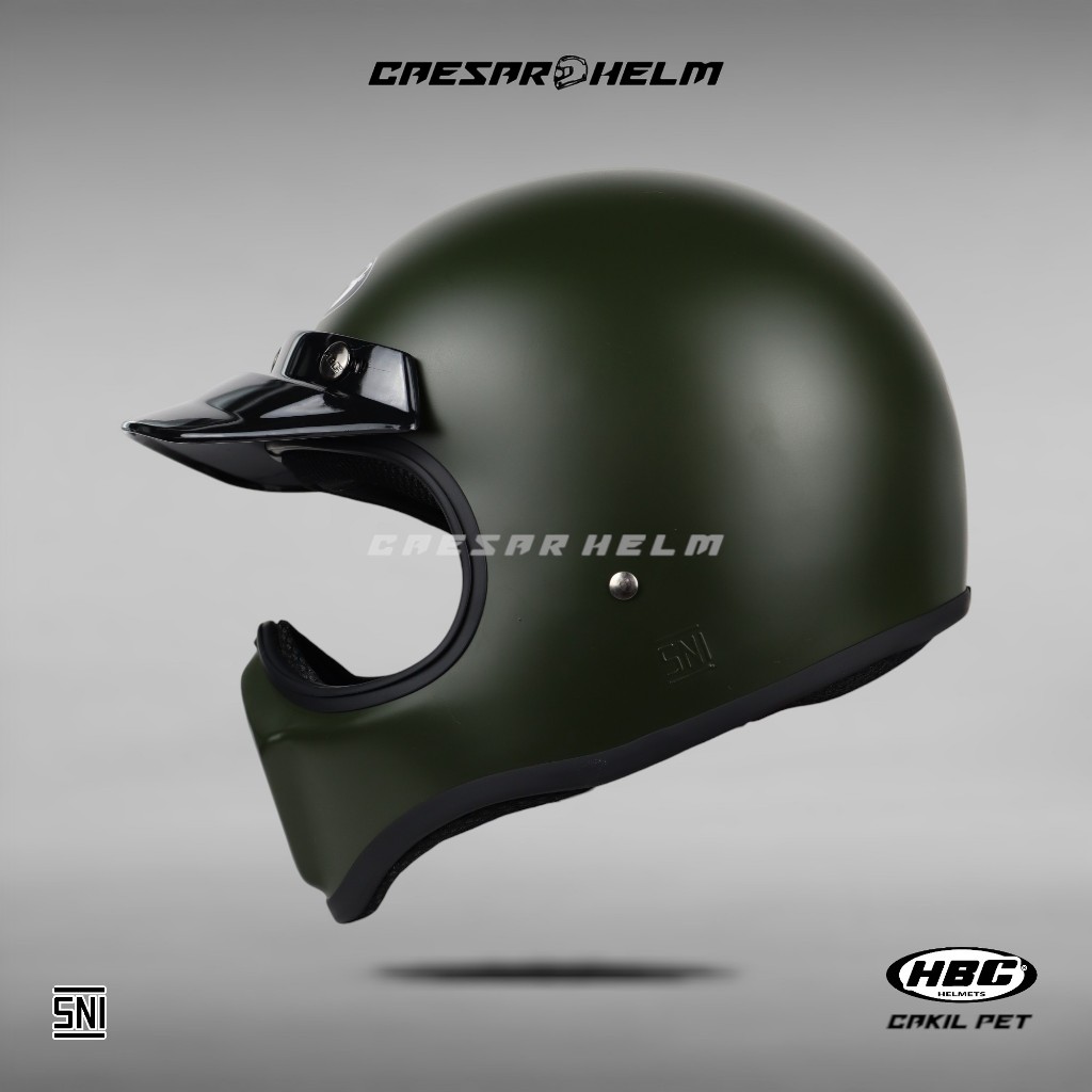 HBC Cakil Pet Solid - Army Doff - Helm Retro