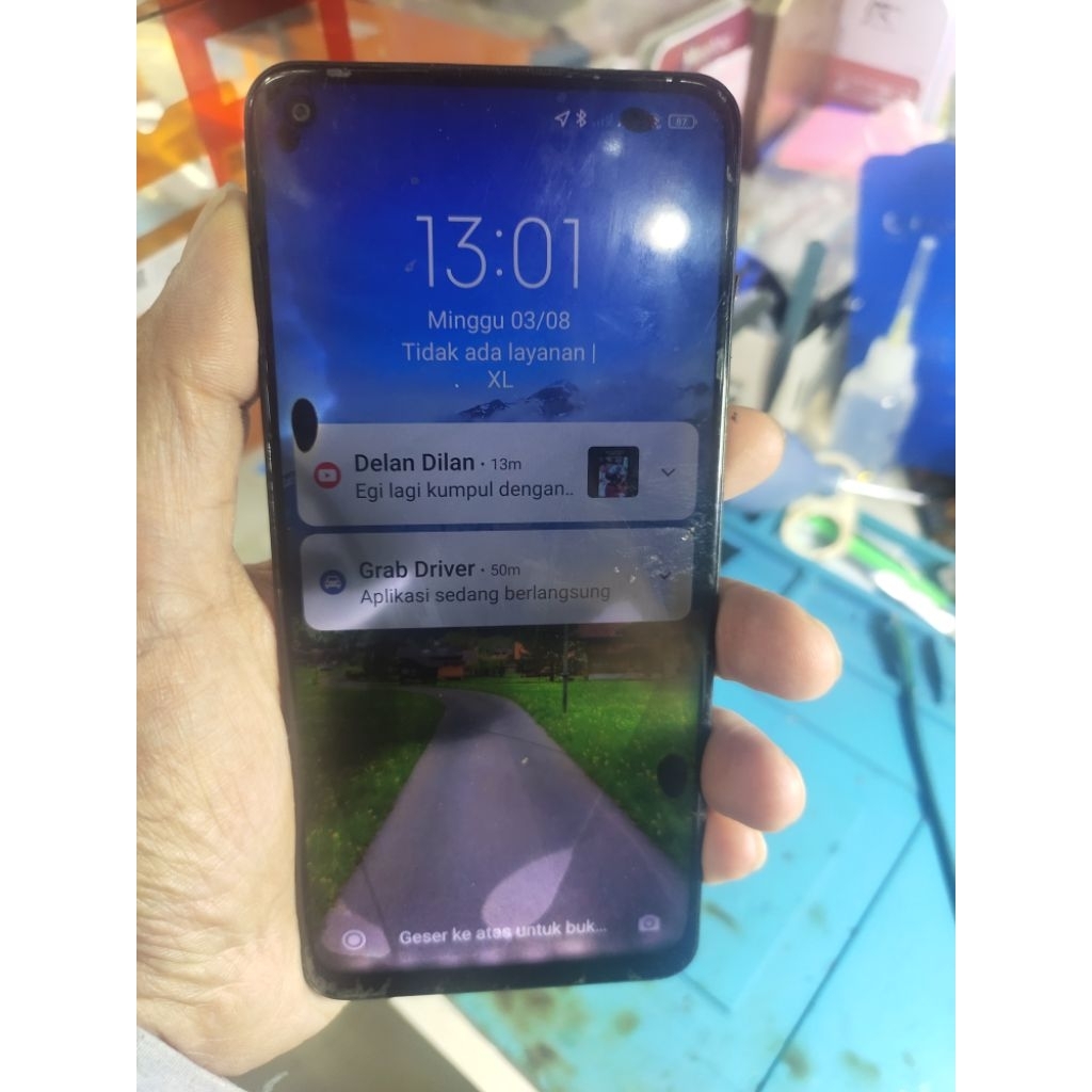 LCD Xiaomi redmi note 9 second minus bercak