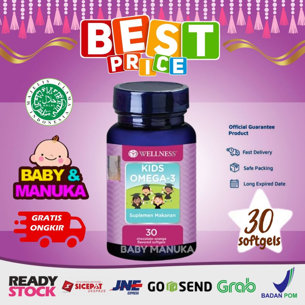 Wellness Kids Omega 3 isi 30 Softgels - vitamin anak minyak ikan